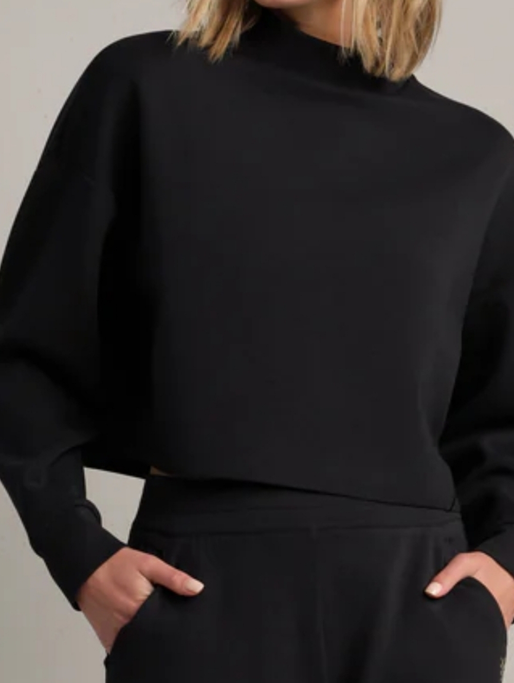 Cashmere Cropped Sweater Black Medium